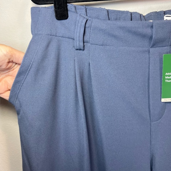 Halara Flex High Waist Pocket Wide Leg Waffle Work Pants Blue Gray NEW XL Petite - Picture 5 of 14